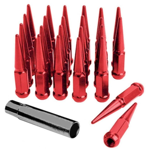 Gorilla Spike Lug Nuts, Red Spike