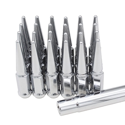 4.4 Inch Spike Lug Nuts - 20 Pack Chrome 1/2-20 Thread For Aftermarket Wheels